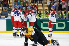 Češi slaví gól v zápase MS 2025 Česko - Německo