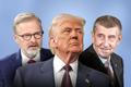 koláž - Fiala, Trump, Babiš