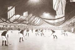 Hokejový zápas v hale Victoria v roce 1893