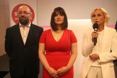 Předseda hnutí Stačilo! Daniel Sterzik společně s předsedkyní SOCDEM Janou Maláčovou a předsedkyní KSČM Kateřinou Konečnou