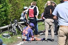 John Degenkolb po pádu při závodu Kolem Flander