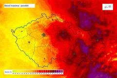 Počasí pondělí denní maxima