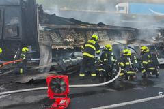 Kamion požár Jižní spojka