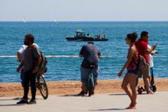 evakuace pláže v Barceloně