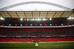 Stadion Wembley před příchodem fanoušků na zápas kvalifikace ME 2020 Anglie - Česko.
