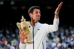 Novak Djokovič ve finále Wimbledonu 2019