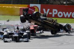 Karamboly ve Formuli 1 na Velké ceně Belgie 2012.