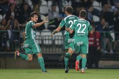 fotbal, Fortuna:Liga 2019/2020, Bohemians - Olomouc, radost fotbalistů Bohemians