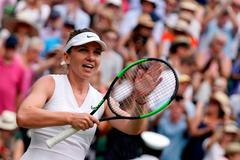 Simona Halepová v semifinále Wimbledonu 2019