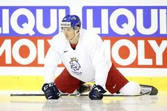 Trénink české reprezentace na MS 2019: Dominik Kubalík