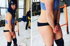 Ve spodním prádle na snowboardu? Pančochová založila stripboarding