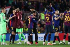 fotbal, Liga mistrů 2018/2019, FC Barcelona - Liverpool, první zápas semifinále, Lionel Messi a Jürgen Klopp