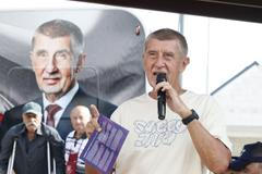 Předseda hnutí ANO Andrej Babiš na předvolebním mítinku na jižní Moravě na konci srpna 2025