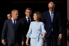 Tusk, Merz, Macron, Moldavsko, Maia Sandu, Sanduová