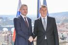 Český premiér Andrej Babiš a slovenský premiér Peter Pellegrini v Kramářově vile