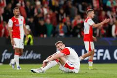 Zklamaný Štěpán Chaloupek po zápase Slavia - Bodö/Glimt v Lize mistrů
