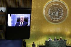 Mahmúd Abbás, OSN, zasedání, New York, USA, Palestina, prezident, rada bezpečnosti