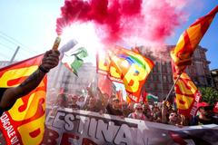 Itálie, Palestina, Gaza, protest, studenti, bojkot, Izrael, dělníci, doprava