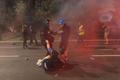 Clashes between police and anti-government protesters in Belgrade