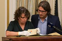 Otevření zapečetěné obálky s údajně posledními slovy Tomáše Garrigua Masaryka,