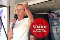 Stačilo, Kateřina Konečná, Daniel Sterzik, volby, poslanecká sněmovna, mítink, předvolební kampaň, komunismus, příznivci, Česká Třebová