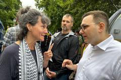 Lipavský se ocitl tváří tvář propalestinským demonstrantům