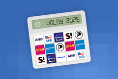 Parlamentni volby 2025 - Volební kalkulačka - Ikona, poutaci foto