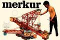 Obal stavebnice Merkur po roce 1970 legendární chlapeček s rypadlem