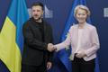EU's von der Leyen greets Zelenskiy in Brussels