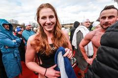 Lenka Pavlacká (Štěrbová) na závodě otužilců v Praze