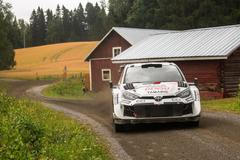 Kalle Rovanperä (Toyota) na trati Finské rallye 2025