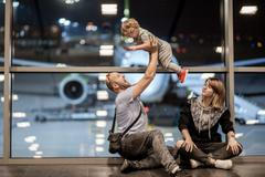 létání, letadlo, letiště, rodina