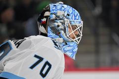 Skvělé zákroky Karla Vejmelky v zápase NHL Minnesota - Utah