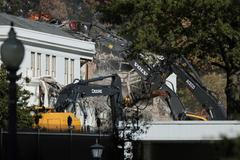 Demolition continues on part of the White House East Wing, in Washington