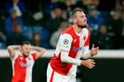 Tomáš Chorý v zápase LM Atalanta - Slavia Praha