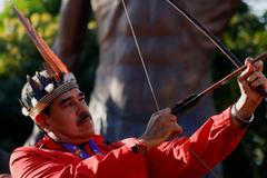 Venezuela's President Nicolas Maduro leads rally on the Day of Indigenous Resistance, in Caracas