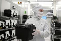 FILE PHOTO: Production line of Dutch semiconductor company Nexperia, in Hamburg