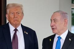 U.S. President Trump meets Israeli PM Netanyahu at the White House in Washington