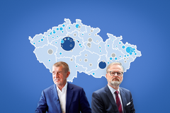 Andres Babiš, Petr Fiala - Ikona, poutací foto