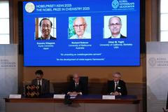 The Nobel Prize in Chemistry is announced at the Royal Swedish Academy of Sciences in Stockholm