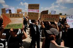 Protest calling for the end of the conflict in Gaza by Israel-Gaza border