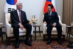 Prezident ČR Petr Pavel, prezident JIžní Koreje I Če-mjong