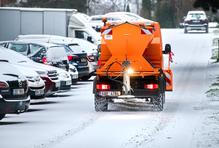 silnice, sníh, sypač