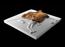 Rekonstrukce kachle podle nalezeného střepu.