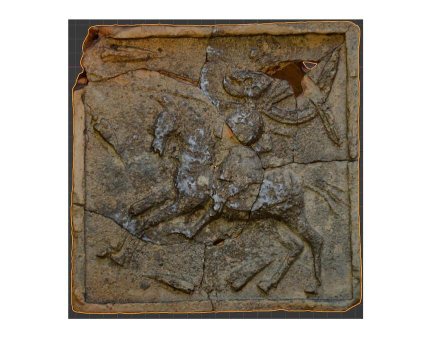 Analogický kachel, k němuž experti přihlíželi při rekonstrukci.