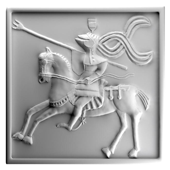 Rekonstrukce kachle podle nalezeného střepu.