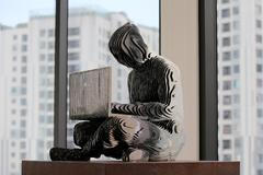 The statue of Satoshi Nakamoto on display in Hanoi