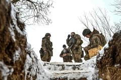 Ukrajina, válka, voják, zima