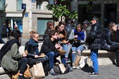 Francie studenti ilustrační