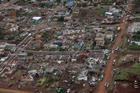 Aerial view of destroyed homes after tornado hits Rio Bonito do Iguacu